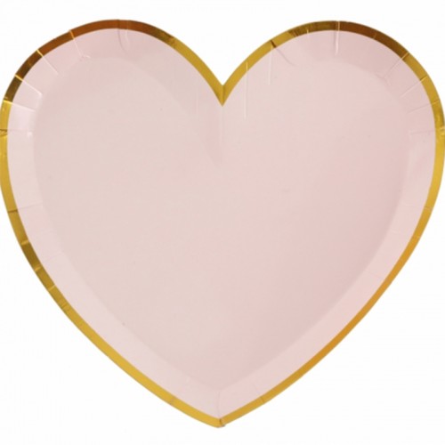 Pratos Coração Rosa Claro